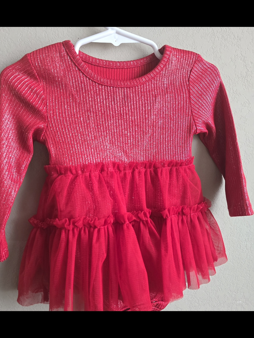 okie dokie Red Ribbed Knit Dress